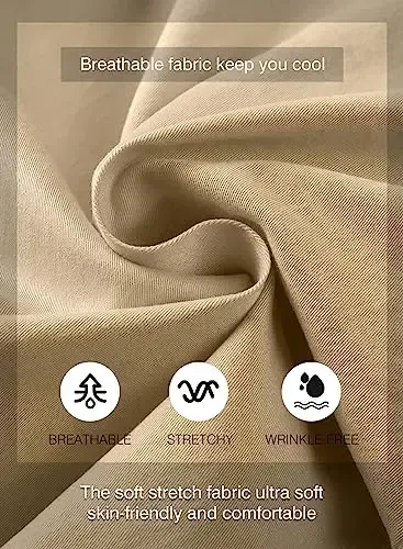 JMIERR Mens Casual Shorts - Paxtali bog'ichli yozgi plyaj Stretch Twill Chino Golf Shortslari - 4