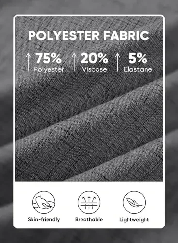 JMIERR Men's Casual Stylish Short Sleeve Button-Up Striped Dress Shirts Cotton Beach Shirt - 4