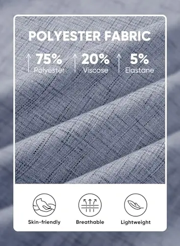 JMIERR Men's Casual Stylish Short Sleeve Button-Up Striped Dress Shirts Cotton Beach Shirt - 4