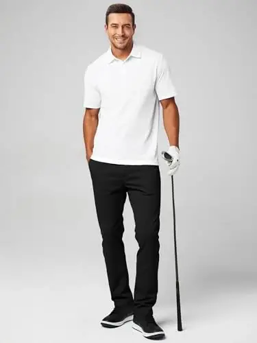 JMIERR Men's Chino Pants Casual Elastic Waist Tapered Golf Trousers - 5