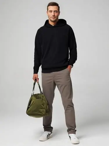 JMIERR Men's Chino Pants Casual Elastic Waist Tapered Golf Trousers - 3