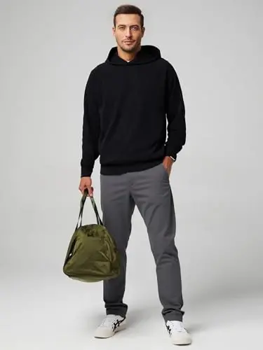 JMIERR Men's Chino Pants Casual Elastic Waist Tapered Golf Trousers - 3