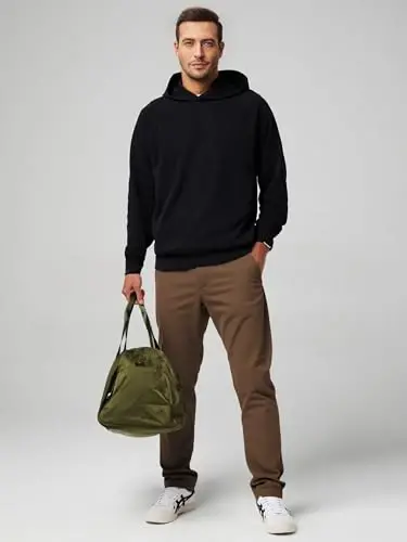 JMIERR Men's Chino Pants Casual Elastic Waist Tapered Golf Trousers - 3