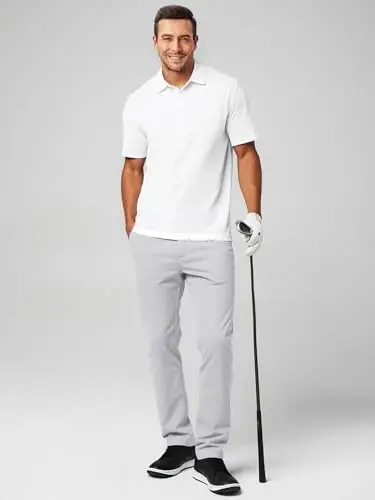 JMIERR Men's Chino Pants Casual Elastic Waist Tapered Golf Trousers - 5