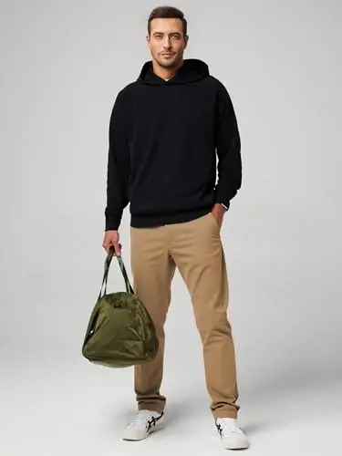 JMIERR Men's Chino Pants Casual Elastic Waist Tapered Golf Trousers - 3