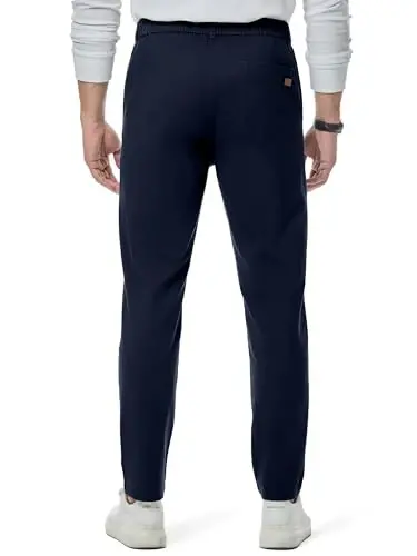 JMIERR Men's Chino Pants Casual Elastic Waist Tapered Golf Trousers - JMIERR (1)