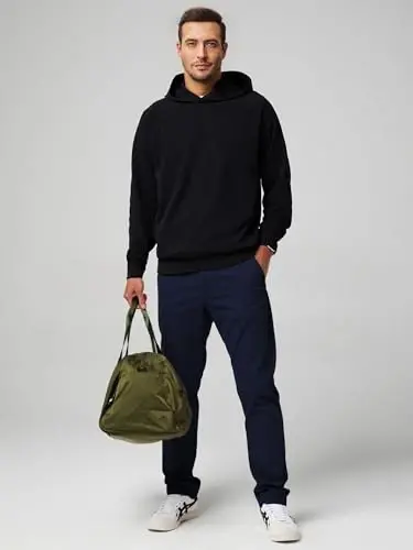 JMIERR Men's Chino Pants Casual Elastic Waist Tapered Golf Trousers - 3