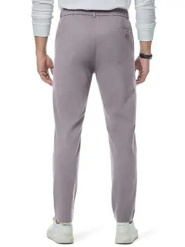 JMIERR Men's Chino Pants Casual Elastic Waist Tapered Golf Trousers - 2