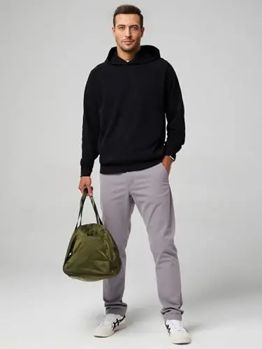 JMIERR Men's Chino Pants Casual Elastic Waist Tapered Golf Trousers - 3