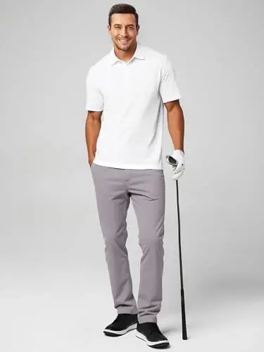 JMIERR Men's Chino Pants Casual Elastic Waist Tapered Golf Trousers - 6