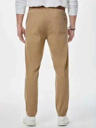 JMIERR Men's Chino Pants Casual Stretch Waist Tapered Trousers with Pockets - 3