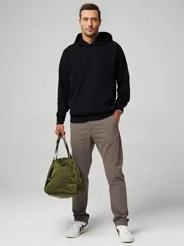 JMIERR Men's Chino Pants Casual Stretch Waist Tapered Trousers with Pockets - 6