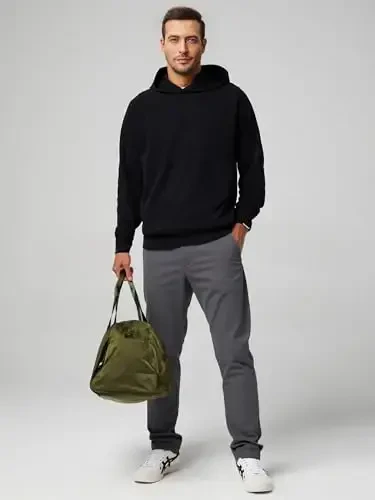 JMIERR Men's Chino Pants Casual Stretch Waist Tapered Trousers with Pockets - 4