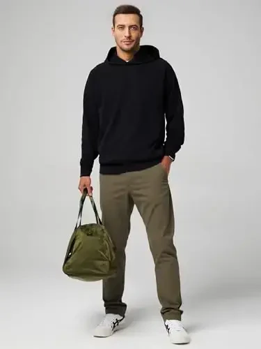 JMIERR Men's Chino Pants Casual Stretch Waist Tapered Trousers with Pockets - 4