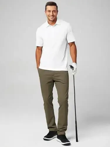 JMIERR Men's Chino Pants Casual Stretch Waist Tapered Trousers with Pockets - 5