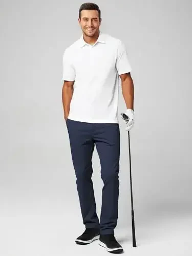 JMIERR Men's Chino Pants Casual Stretch Waist Tapered Trousers with Pockets - 5