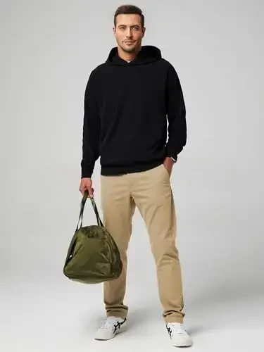 JMIERR Men's Chino Pants Casual Stretch Waist Tapered Trousers with Pockets - 4