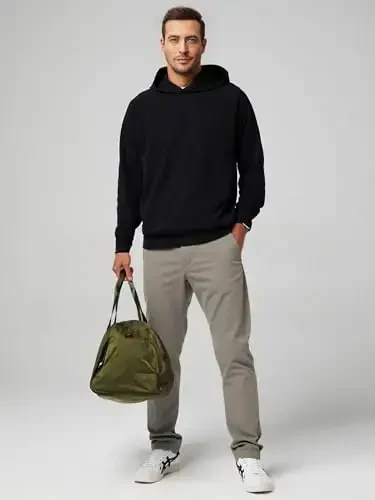 JMIERR Men's Chino Pants Casual Stretch Waist Tapered Trousers with Pockets - 4