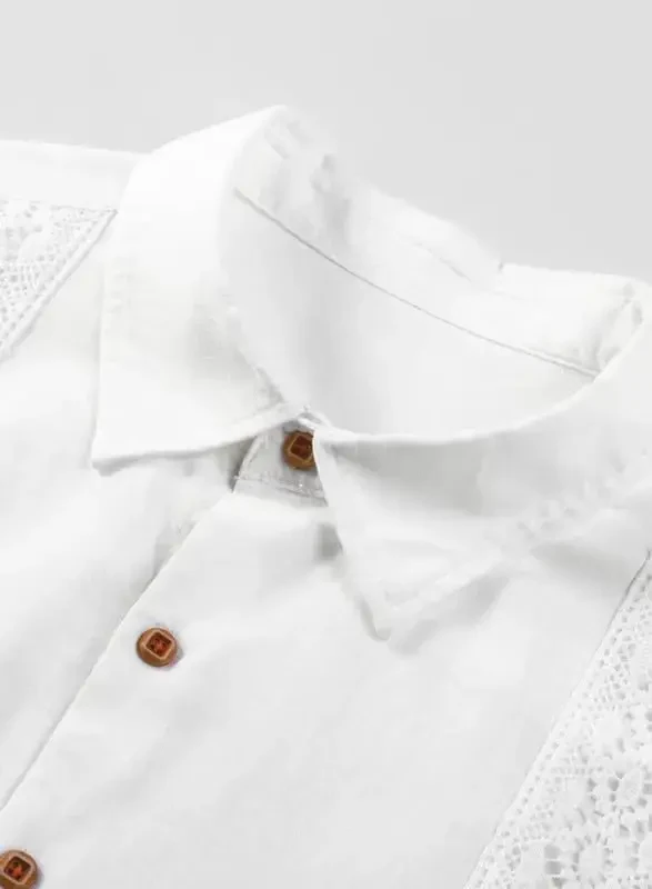 JMIERR Mens Cotton Linen Guayabera Shirts Casual Button Up Short Sleeve Summer Beach Shirt - 5