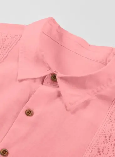 JMIERR Mens Cotton Linen Guayabera Shirts Casual Button Up Short Sleeve Summer Beach Shirt - 5