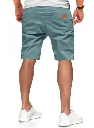 JMIERR Mens Cotton Stretch Shorts Casual Drawstring Twill Chino Shorts | Drawstring Waist, Phone Pockets, Golf, Summer Beach Cruise Outfits, Machine Wash - 2