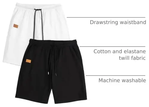 JMIERR Mens Cotton Stretch Shorts Casual Drawstring Twill Chino Shorts | Drawstring Waist, Phone Pockets, Golf, Summer Beach Cruise Outfits, Machine Wash - 4