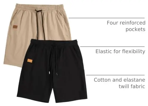 JMIERR Mens Cotton Stretch Shorts Casual Drawstring Twill Chino Shorts | Drawstring Waist, Phone Pockets, Golf, Summer Beach Cruise Outfits, Machine Wash - 4