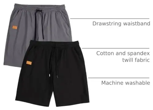 JMIERR Mens Cotton Stretch Shorts Casual Drawstring Twill Chino Shorts | Drawstring Waist, Phone Pockets, Golf, Summer Beach Cruise Outfits, Machine Wash - 4