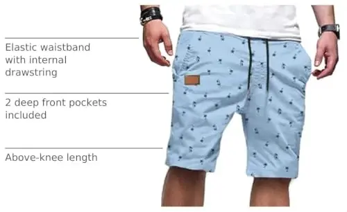 JMIERR Mens Cotton Stretch Shorts Casual Drawstring Twill Chino Shorts | Drawstring Waist, Phone Pockets, Golf, Summer Beach Cruise Outfits, Machine Wash - 3