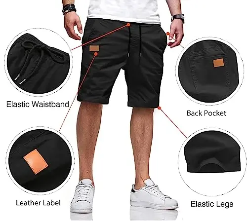 JMIERR Mens kundalik shortilar - paxta ipli yozgi plyaj Stretch Twill Chino Golf shortilar - 3