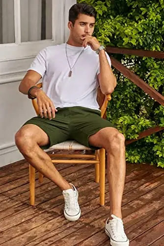 JMIERR Mens kundalik shortilar - paxta ipli yozgi plyaj stretch twill chino golf shortilar - 5
