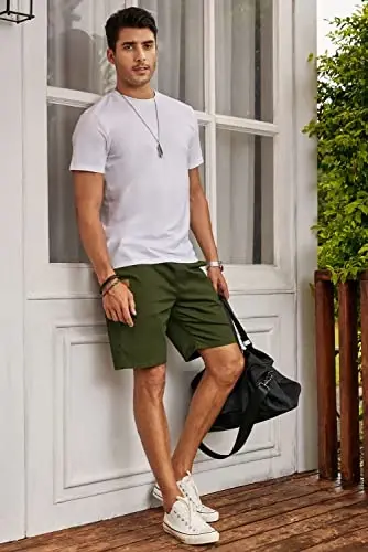JMIERR Mens kundalik shortilar - paxta ipli yozgi plyaj stretch twill chino golf shortilar - 6