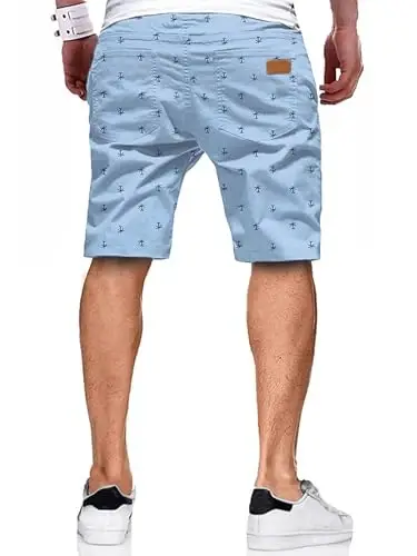 JMIERR Mens Casual Shorts - Cotton Drawstring Summer Beach Stretch Twill Chino Golf Shorts - MODAZONE (1)