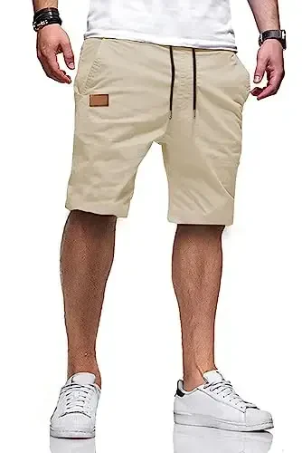 JMIERR Mens kundalik shortlari - paxtadan tikilgan, yozgi plyaj uchun torli, cho'zilgan tvil chino golf shortlari - MODAZONE