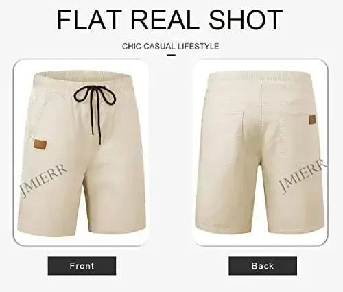 JMIERR Mens kundalik shortlari - paxtadan tikilgan, yozgi plyaj uchun torli, cho'zilgan tvil chino golf shortlari - 5