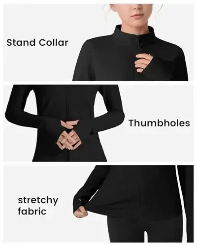 JOCMIC Girls Zip Up Jacket Horse Riding Shirts Kids Athletic Yoga Jackets Fall Winter Coats - 6