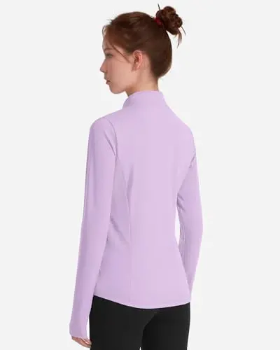 JOCMIC Girls Zip Up Jacket Horse Riding Shirts Kids Athletic Yoga Jackets Fall Winter Coats - 3