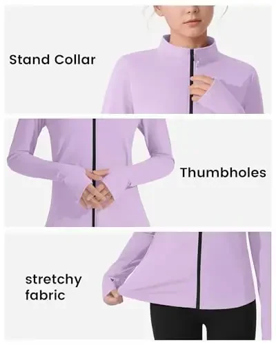 JOCMIC Girls Zip Up Jacket Horse Riding Shirts Kids Athletic Yoga Jackets Fall Winter Coats - 6