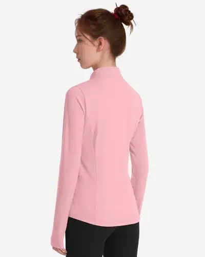 JOCMIC Girls Zip Up Jacket Horse Riding Shirts Kids Athletic Yoga Jackets Fall Winter Coats - 3