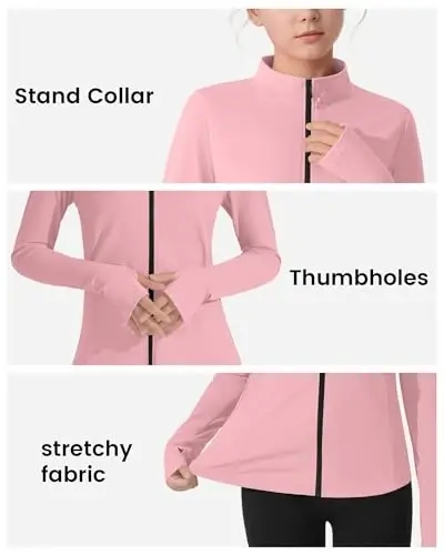 JOCMIC Girls Zip Up Jacket Horse Riding Shirts Kids Athletic Yoga Jackets Fall Winter Coats - 6