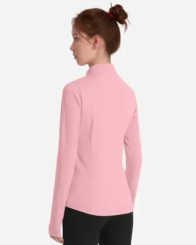 JOCMIC Girls Zip Up Jacket Horse Riding Shirts Kids Athletic Yoga Jackets Fall Winter Coats - 3