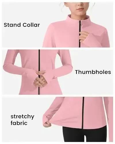 JOCMIC Girls Zip Up Jacket Ot Sport ko'ylaklari Bolalar uchun Atletik Yoga Kurtkalari Kuzgi Qishki Palto - 6