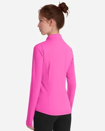 JOCMIC Girls Zip Up Jacket Horse Riding Shirts Kids Athletic Yoga Jackets Fall Winter Coats - 3