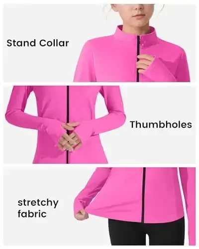 JOCMIC Girls Zip Up Jacket Horse Riding Shirts Kids Athletic Yoga Jackets Fall Winter Coats - 6