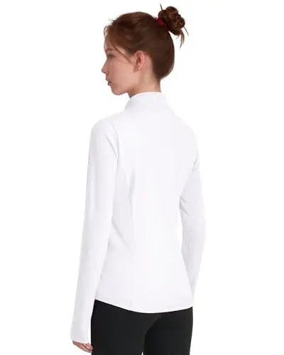 JOCMIC Girls Zip Up Jacket Horse Riding Shirts Kids Athletic Yoga Jackets Fall Winter Coats - 3