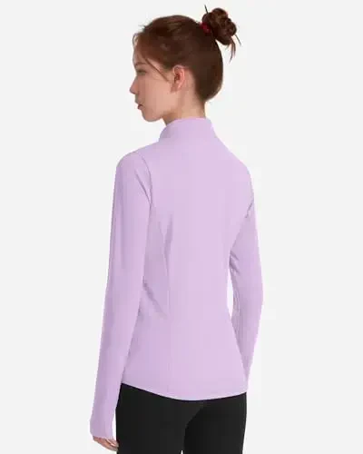 JOCMIC Girls Zip Up Jacket Horse Riding Shirts Kids Athletic Yoga Jackets Fall Winter Coats - 3