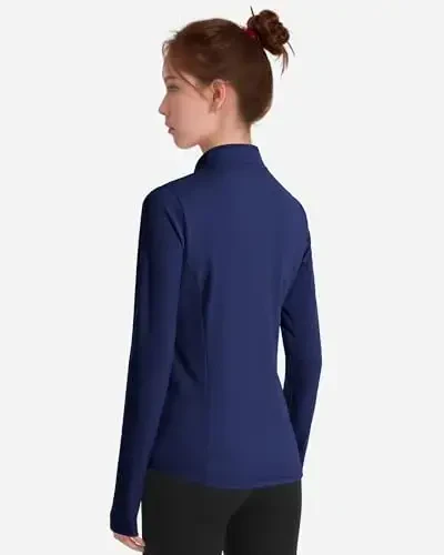 JOCMIC Girls Zip Up Jacket Horse Riding Shirts Kids Athletic Yoga Jackets Fall Winter Coats - 3