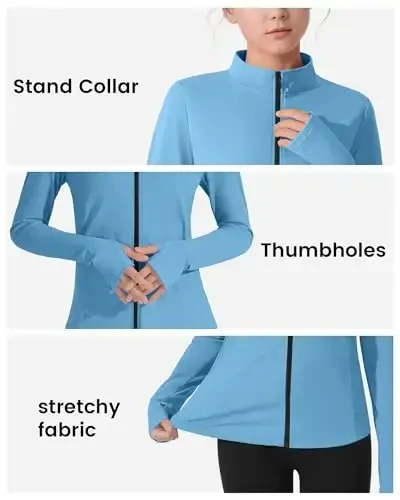 JOCMIC Girls Zip Up Jacket Horse Riding Shirts Kids Athletic Yoga Jackets Fall Winter Coats - 6