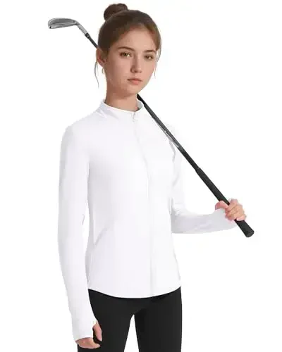 JOCMIC Qizlar Zip Up Kurtka Ot Sport Kiyimlar Bolalar Atletika Yoga Kurtkalari Kuz Qish Palto - 4