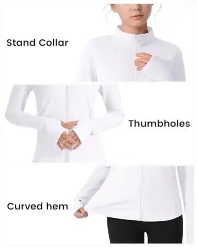 JOCMIC Qizlar Zip Up Kurtka Ot Sport Kiyimlar Bolalar Atletika Yoga Kurtkalari Kuz Qish Palto - 6